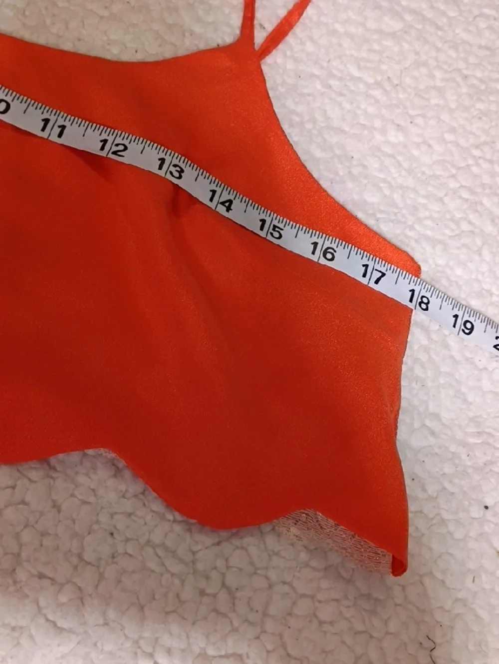 Free People Coral-Orange Scalloped Spaghetti Strap‎ Crop Top